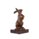 Bronze Lapin socle en marbre