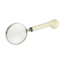 Loupe manche Crane en résine blanche