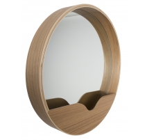 Miroir rond avec étagère