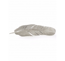 Décoration murale Plume en résine argenté