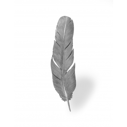 Décoration murale Plume en résine argenté