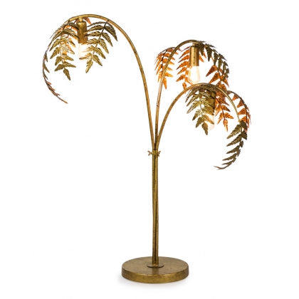 Gold-coloured metal palm tree lamp