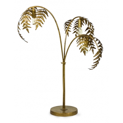 Gold-coloured metal palm tree lamp