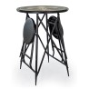 Bistro table with 2 built-in stools
