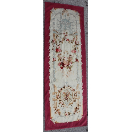 Portière en tapisserie d'Aubusson décor fleurs