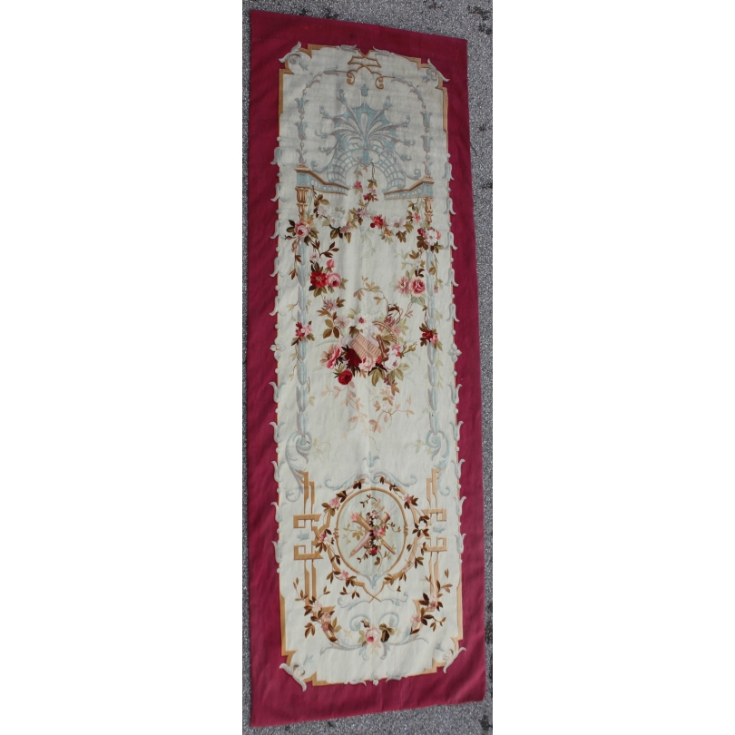 Portière en tapisserie d'Aubusson décor fleurs