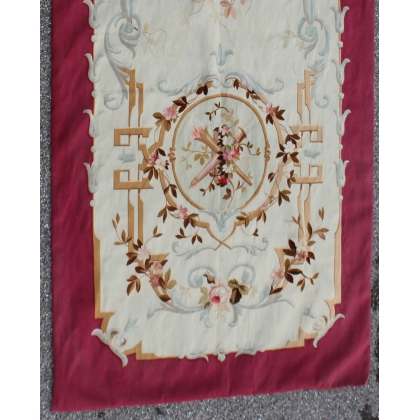 Portière en tapisserie d'Aubusson décor fleurs