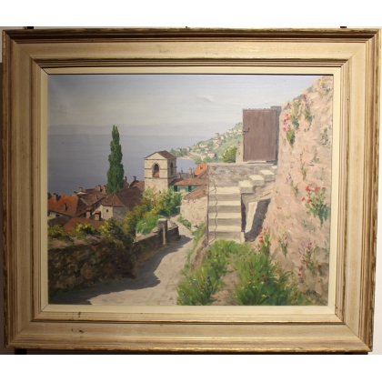 Tableau \"St-Saphorin\" signé A. DUPLAIN