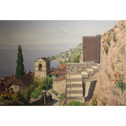 Tableau \"St-Saphorin\" signé A. DUPLAIN