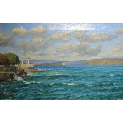 绘画 | 题为《湖》的画作，署名文森特·吉利安（Vincent GILLIAND）。莫伊纳特公司（Moinat SA）——古董与装饰艺术