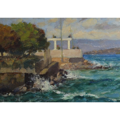 绘画 | 题为《湖》的画作，署名文森特·吉利安（Vincent GILLIAND）。莫伊纳特公司（Moinat SA）——古董与装饰艺术