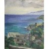 Tableau \"Bord de mer\" signé V. METEIN-GILLIARD