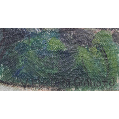 Tableau \"Bord de mer\" signé V. METEIN-GILLIARD