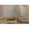 Aquarelle "Bisquine" signée G.E.S. 9.84