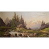 Tableau \"Paysage de montagne\" signé J. RIEGLER