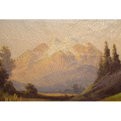 Tableau \"Paysage de montagne\" signé J. RIEGLER