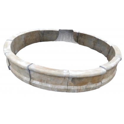 Large round basin made of carved stone