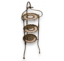 Support à assiettes en laiton avec 3 assiettes