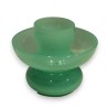 Green opaline bowl and glass