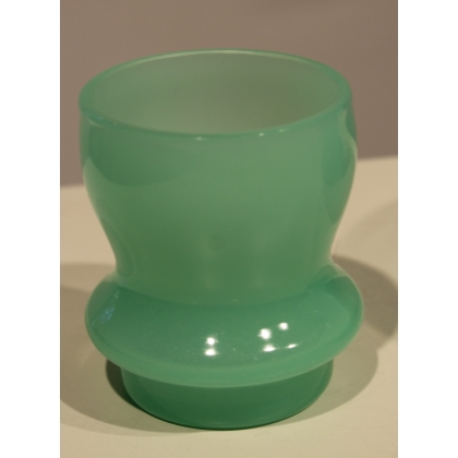 Green opaline bowl and glass