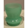Green opaline bowl and glass
