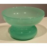Green opaline bowl and glass