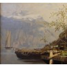 Tableau \"Lac Léman\" signé MENTA