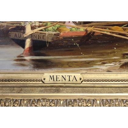 Tableau \"Lac Léman\" signé MENTA