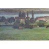 Tableau \"Vue du Mont-Blanc\" signé N. LEMAITRE