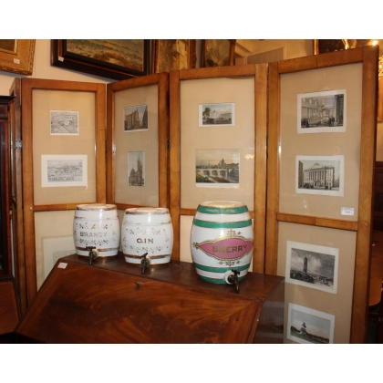 Paravent en bois Biedermeier à 5 volets
