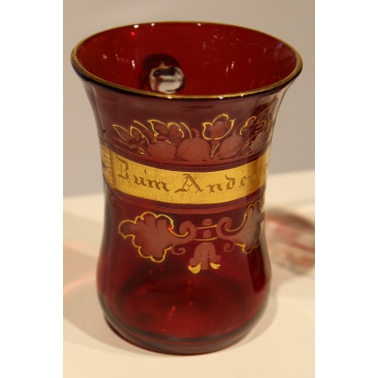 Two Bohemian glass cups