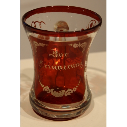 Two Bohemian glass cups