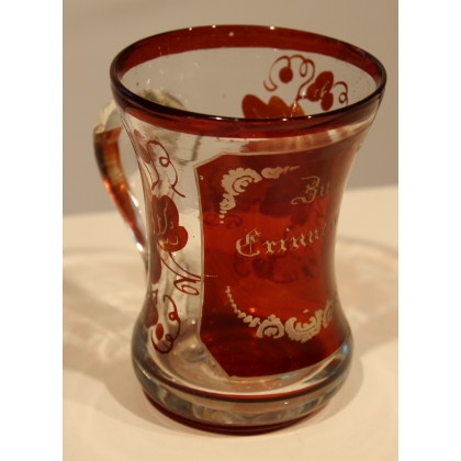 Two Bohemian glass cups