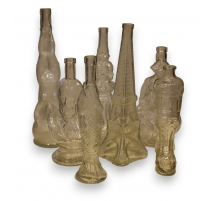 Lot de 7 bouteilles en verre italiennes