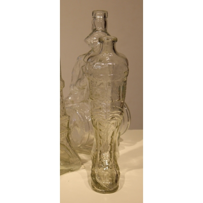 Set of 7 Italian glass bottles