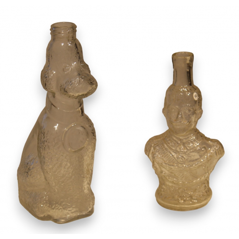 Paire de bouteilles en verre