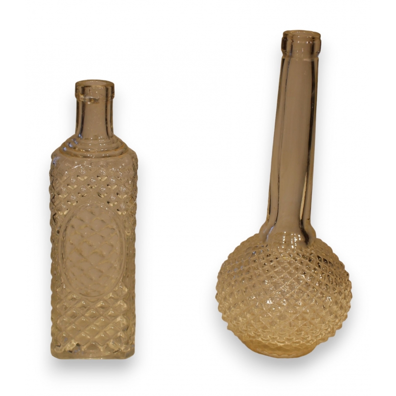 Paire de carafes en verre