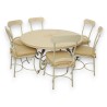 Table et 6 chaises en fer et bois
