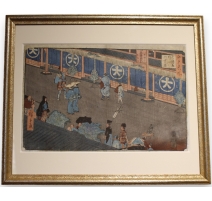 Estampe japonaise Scène de rue par HIROSHIGE