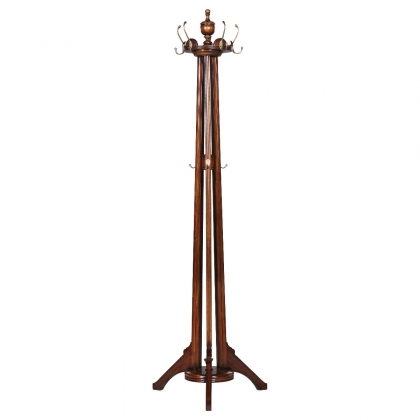 Porte-manteau en acajou et laiton