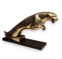 Jaguar Leaper en bronze argenté