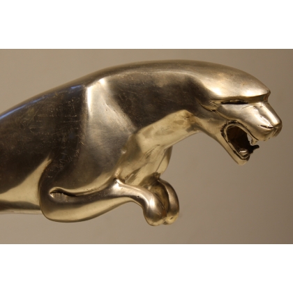 Jaguar Leaper en bronze argenté