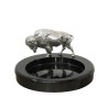 Vide-poche avec Bison en bronze argenté