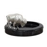 Vide-poche avec Bison en bronze argenté