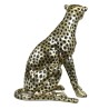 Bronze "Guépard assis" argenté, taille nature
