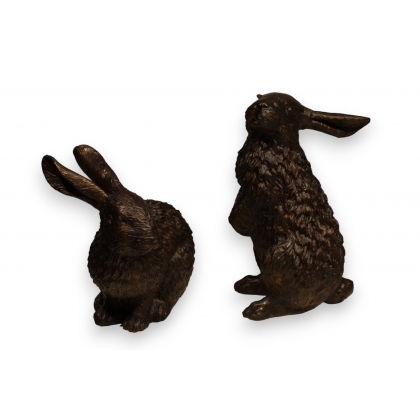 Couple de lapins en bronze