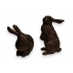 Couple de lapins en bronze