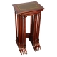 Lot de 4 tables gigognes "Adam" en acajou, cuir