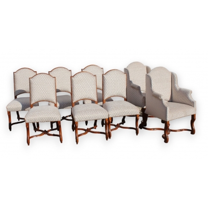 Suite de 2 bergères et 6 chaises Louis XIV