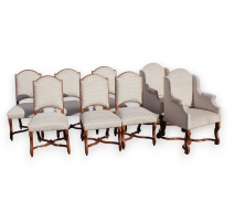 Suite de 2 bergères et 6 chaises Louis XIV